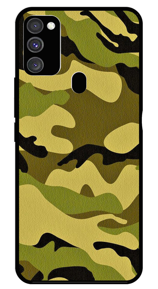 Army Pattern Metal Mobile Case for Samsung Galaxy M21   (Design No -35)