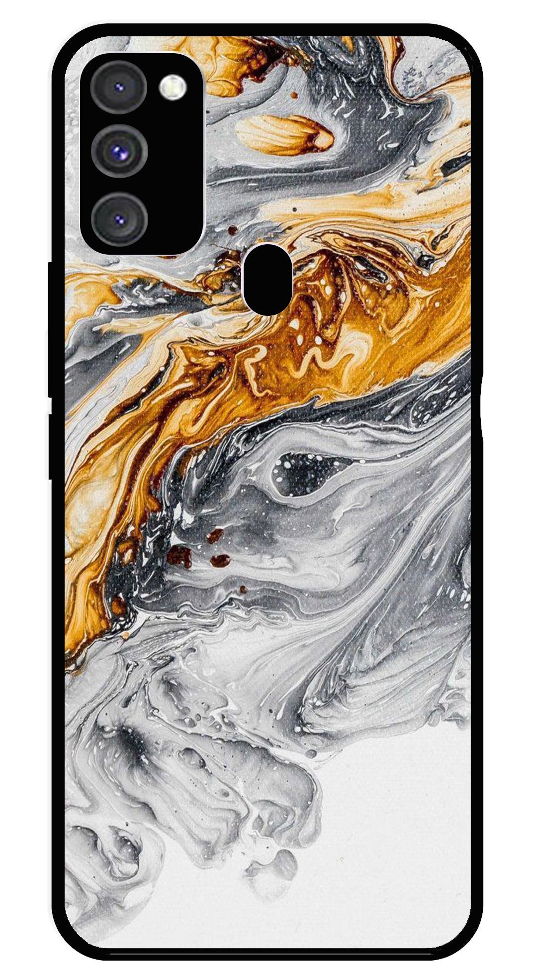 Marble Pattern Metal Mobile Case for Samsung Galaxy M30s   (Design No -36)