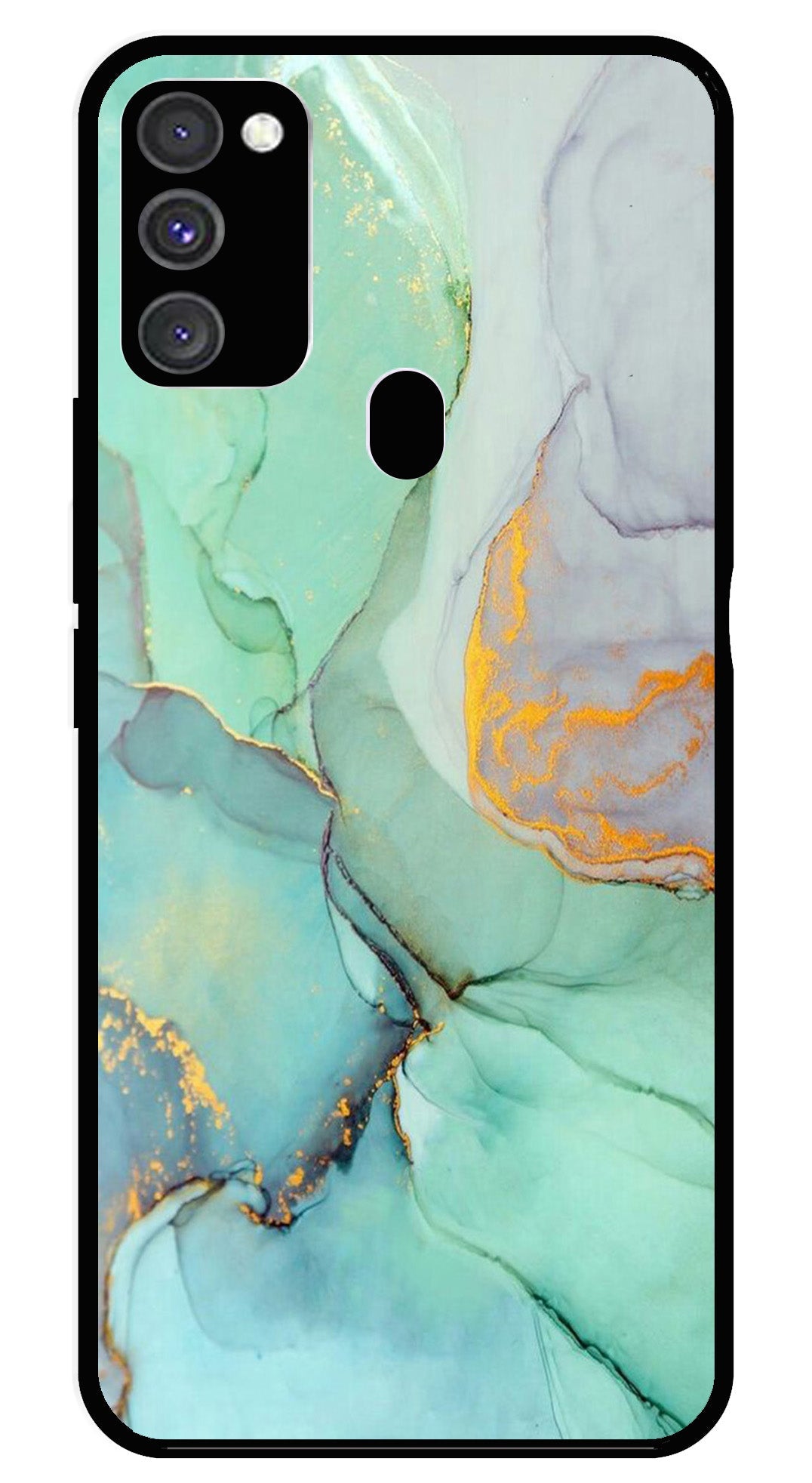 Marble Design Metal Mobile Case for Samsung Galaxy M30s   (Design No -46)