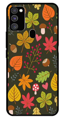 Leaves Design Metal Mobile Case for Samsung Galaxy M30s   (Design No -51)
