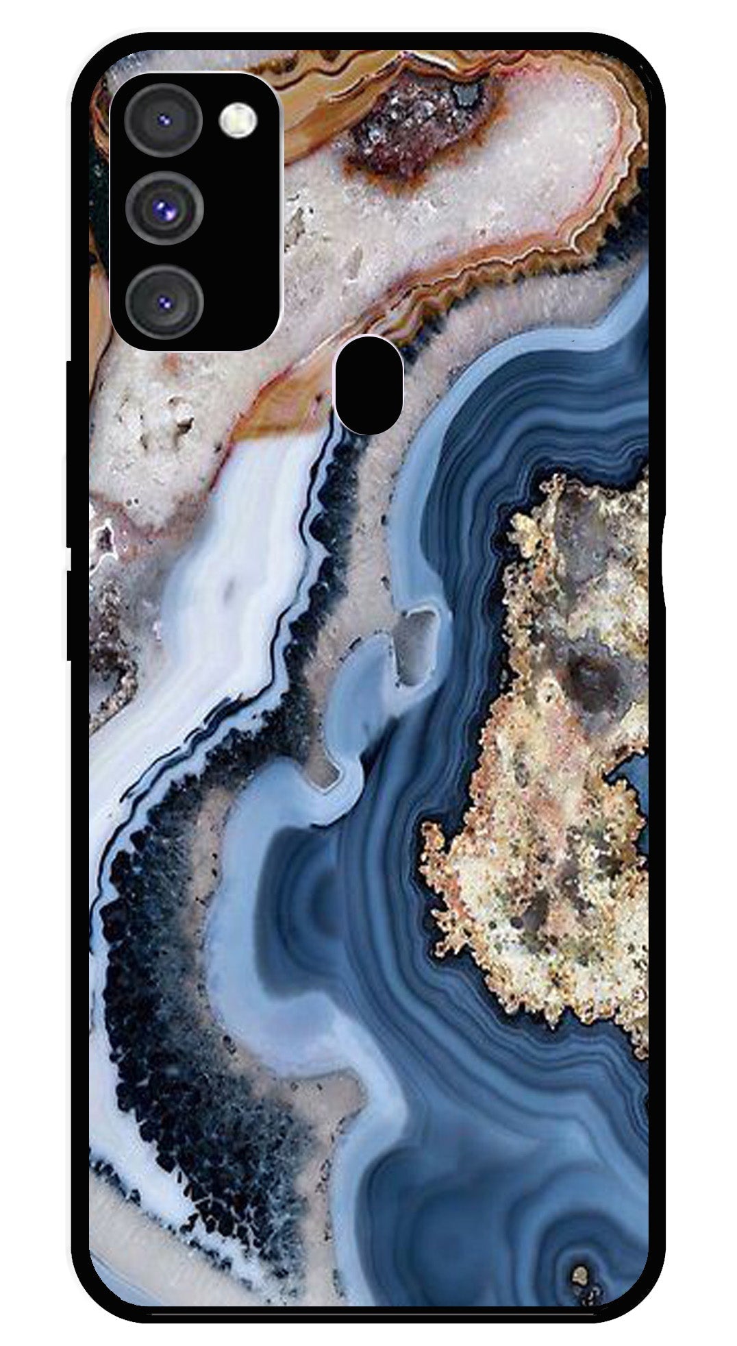 Marble Design Metal Mobile Case for Samsung Galaxy M30s   (Design No -53)