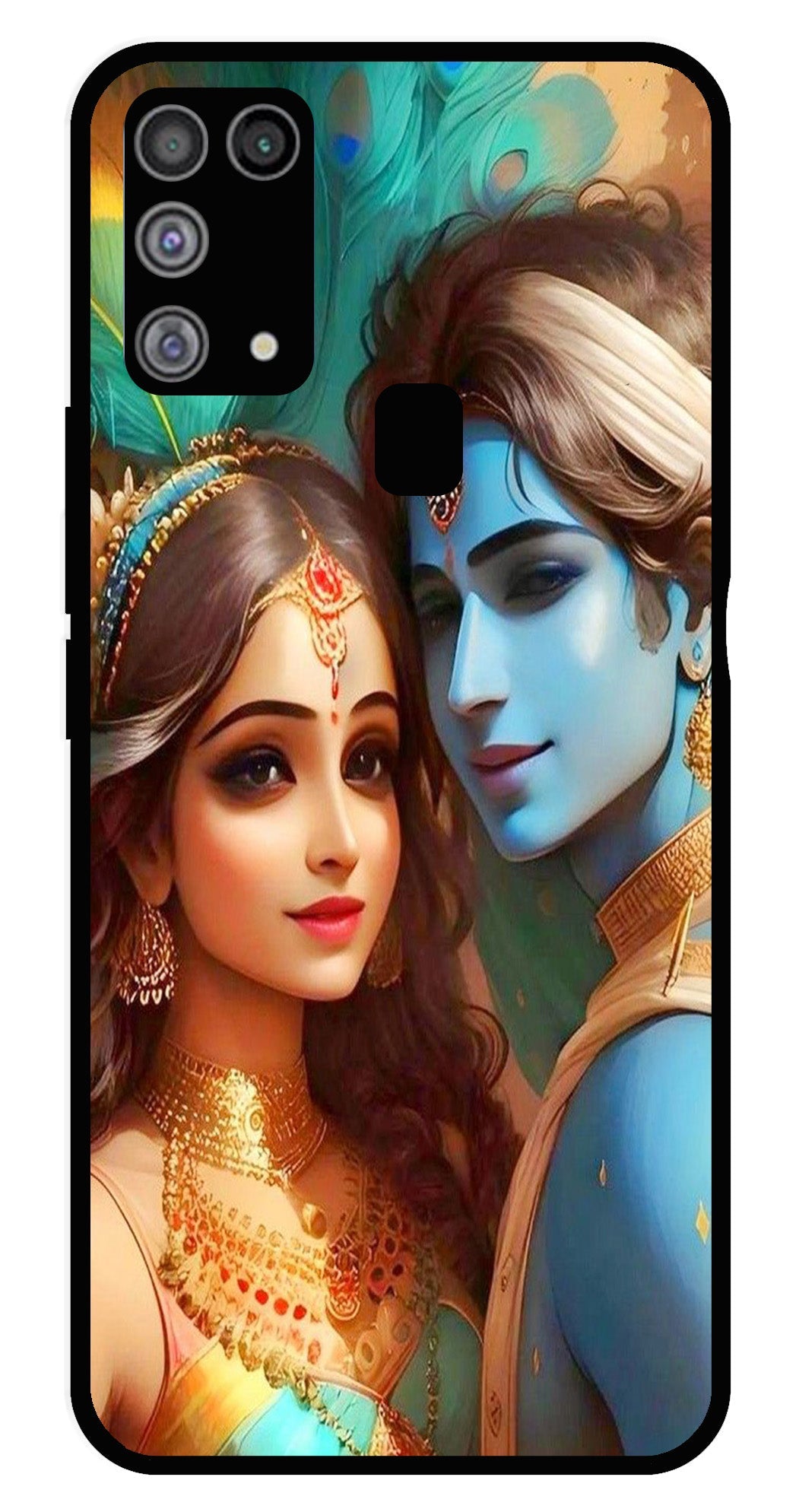 Lord Radha Krishna Metal Mobile Case for Samsung Galaxy M31   (Design No -01)