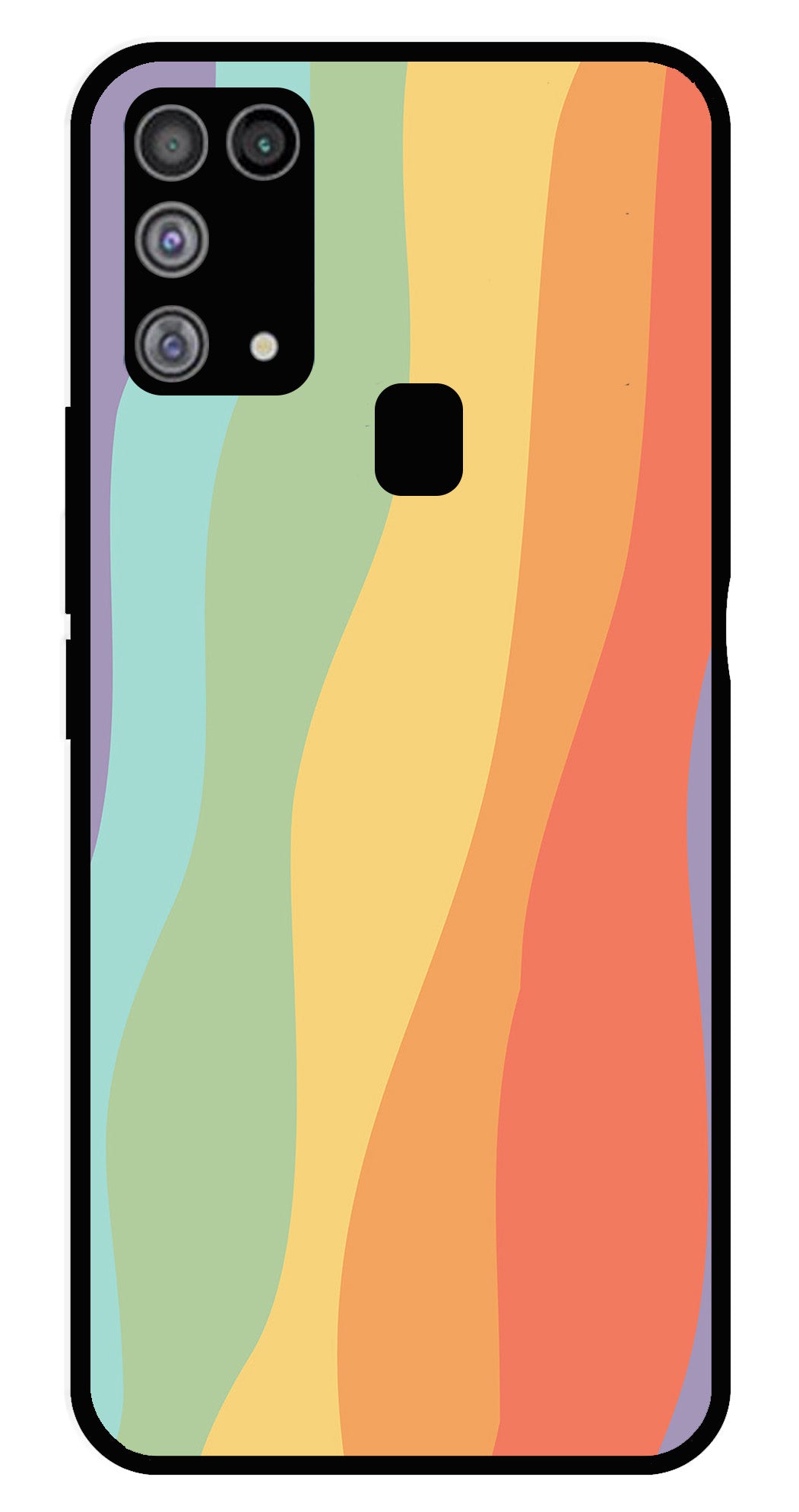 Muted Rainbow Metal Mobile Case for Samsung Galaxy M31   (Design No -02)