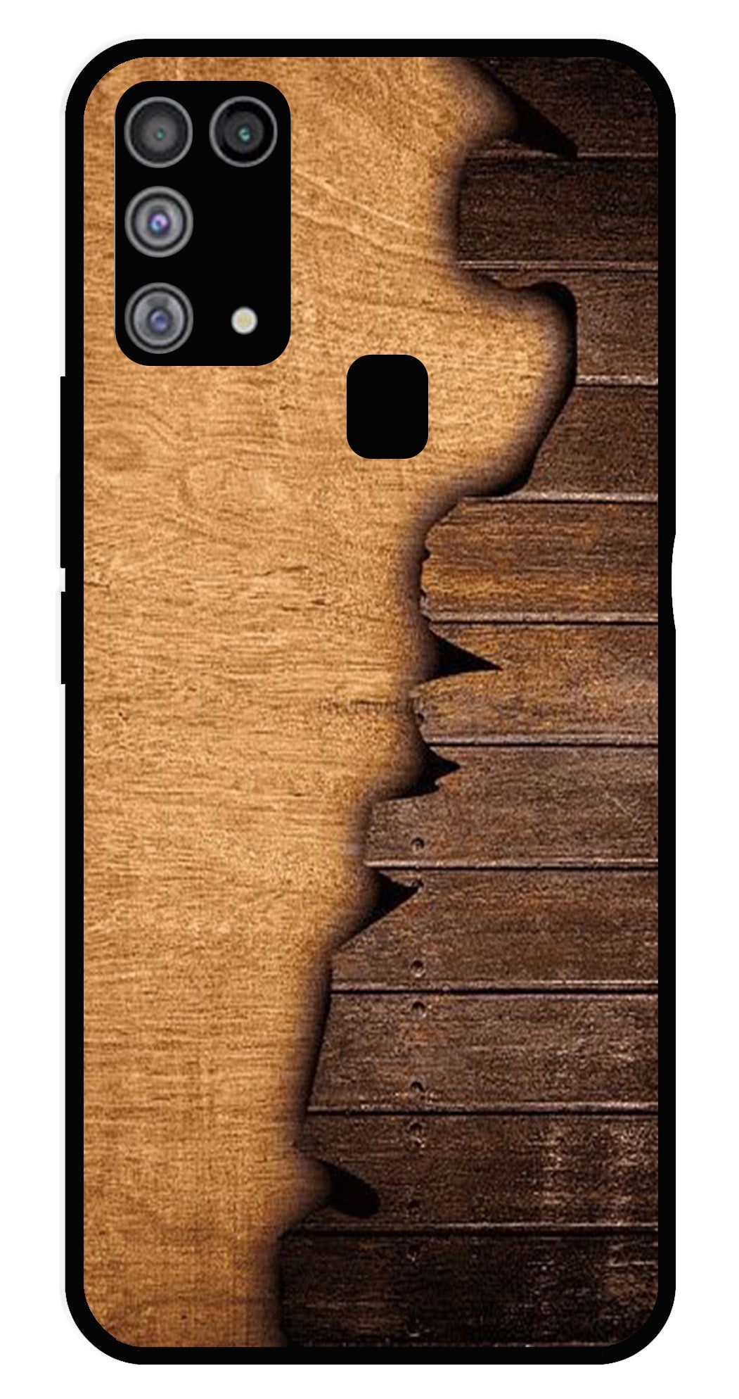 Wooden Design Metal Mobile Case for Samsung Galaxy M31   (Design No -13)