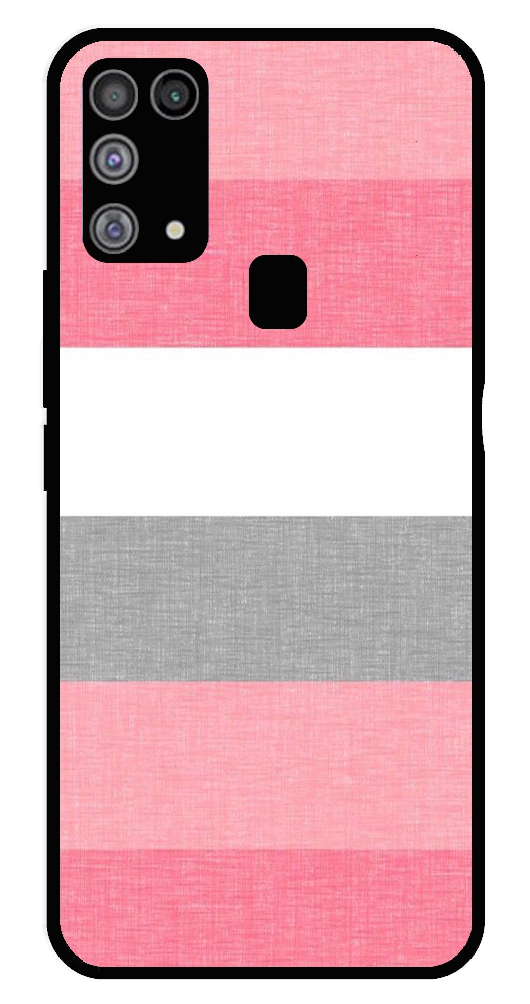 Pink Pattern Metal Mobile Case for Samsung Galaxy M31   (Design No -23)
