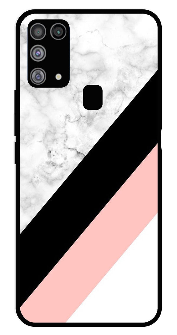 Marble Design Metal Mobile Case for Samsung Galaxy M31   (Design No -24)