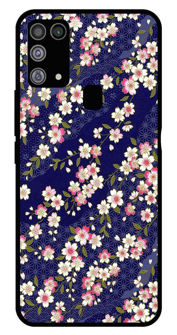 Flower Design Metal Mobile Case for Samsung Galaxy M31   (Design No -25)