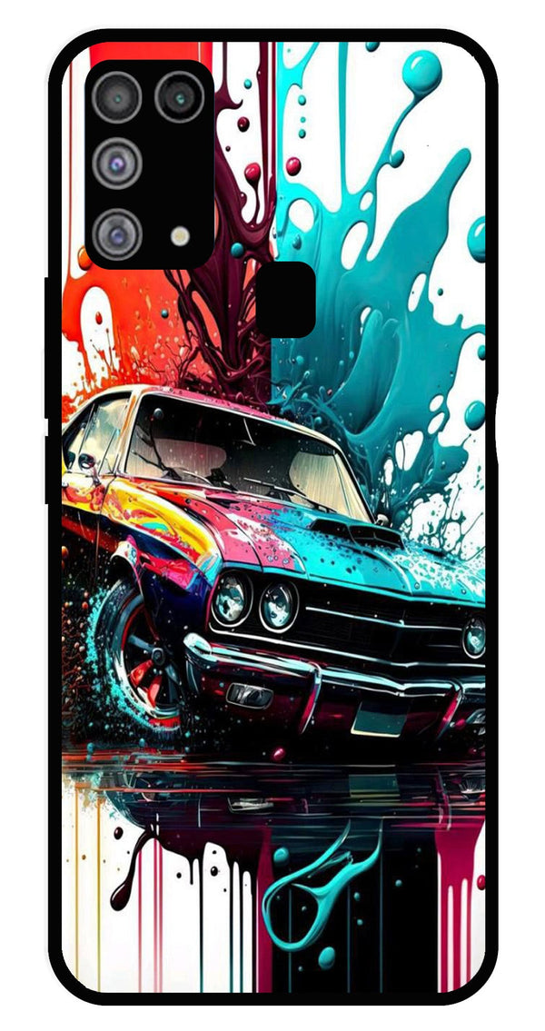 Vintage Car Metal Mobile Case for Samsung Galaxy M31   (Design No -29)