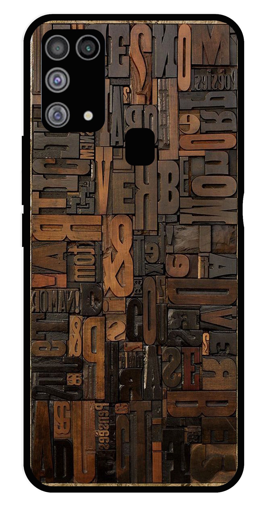 Alphabets Metal Mobile Case for Samsung Galaxy M31   (Design No -32)