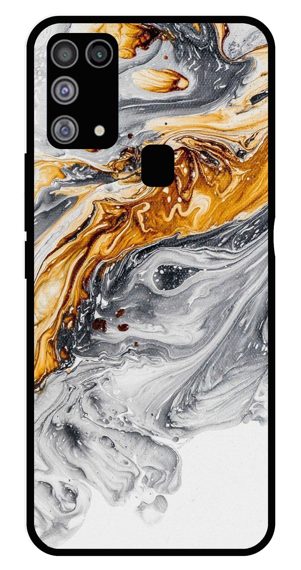 Marble Pattern Metal Mobile Case for Samsung Galaxy M31   (Design No -36)