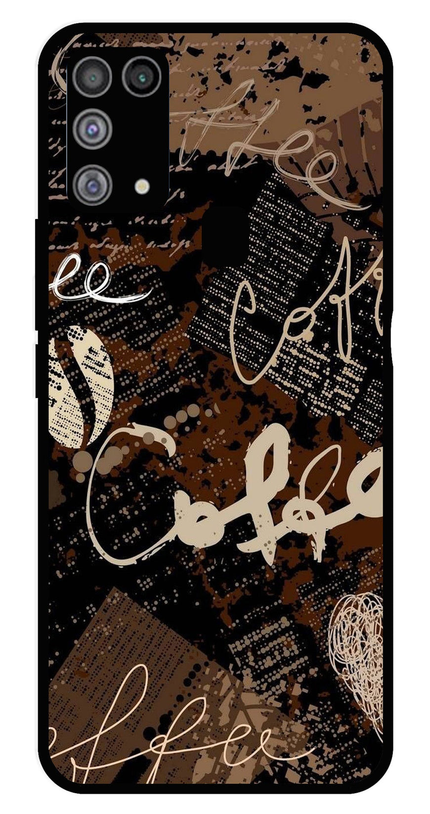 Coffee Pattern Metal Mobile Case for Samsung Galaxy M31   (Design No -37)