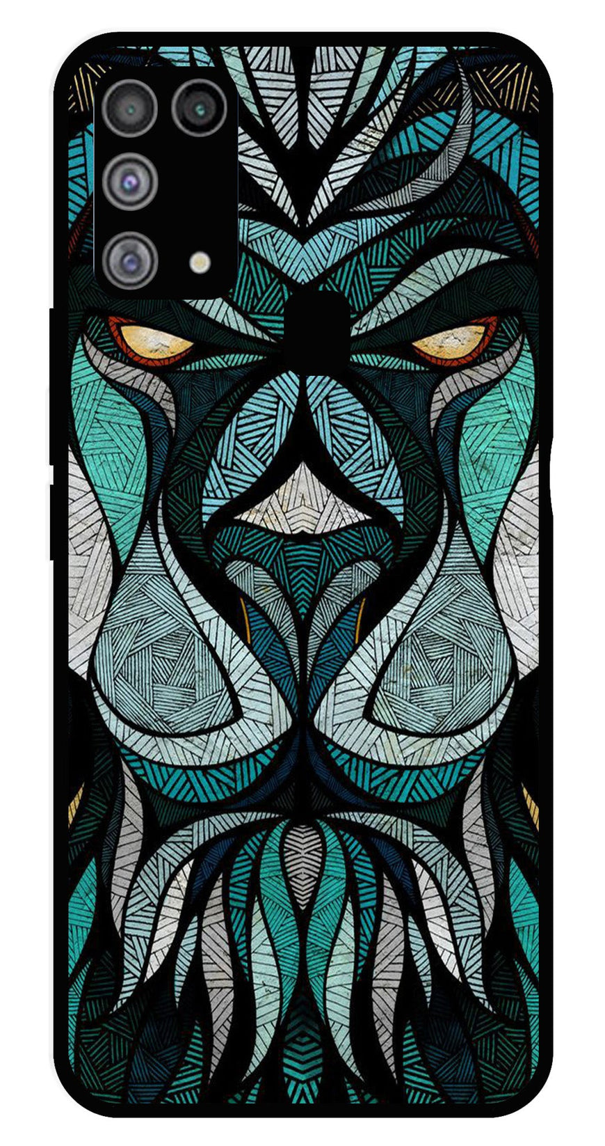 Lion Pattern Metal Mobile Case for Samsung Galaxy M31   (Design No -40)
