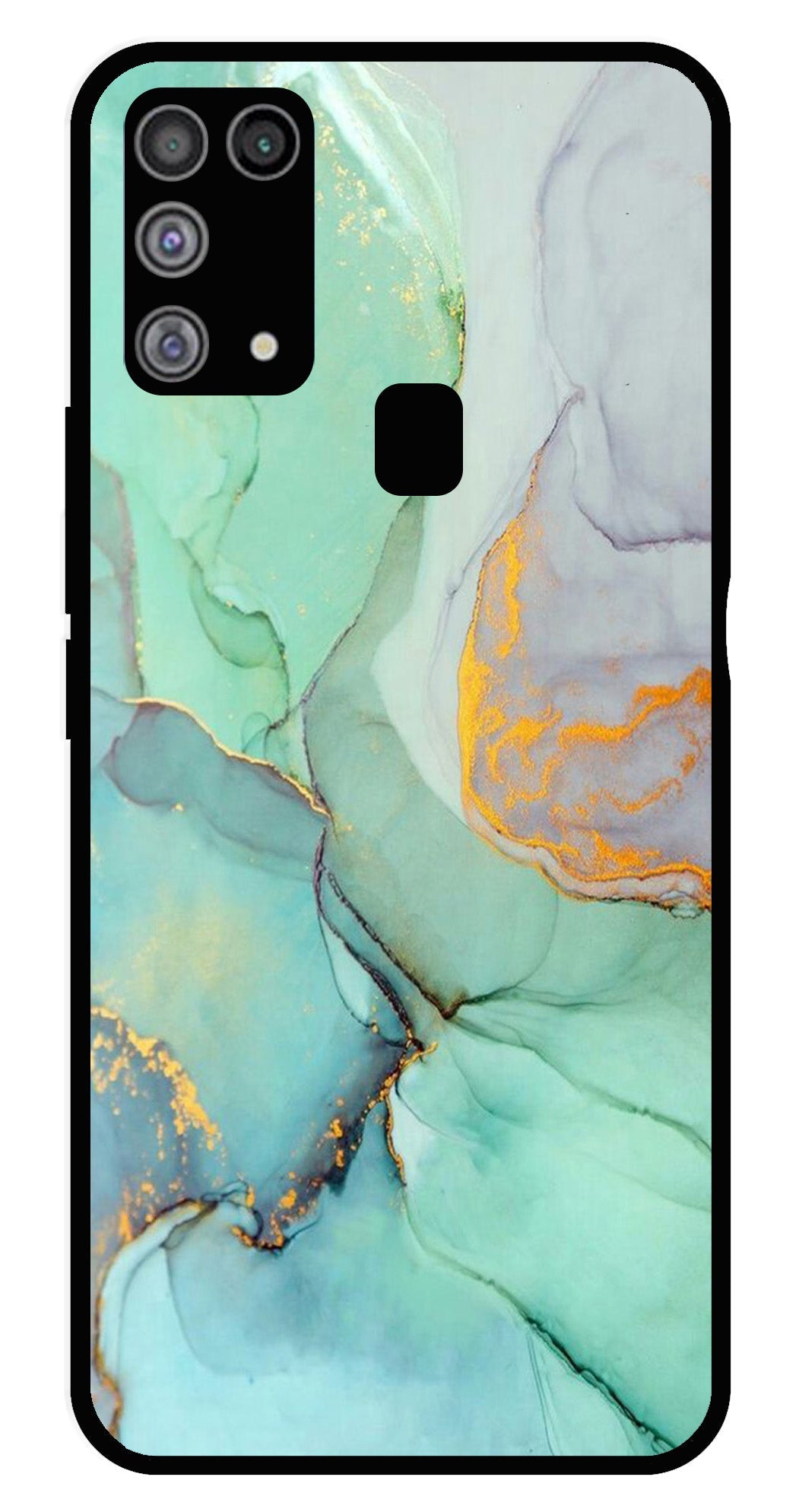 Marble Design Metal Mobile Case for Samsung Galaxy M31   (Design No -46)