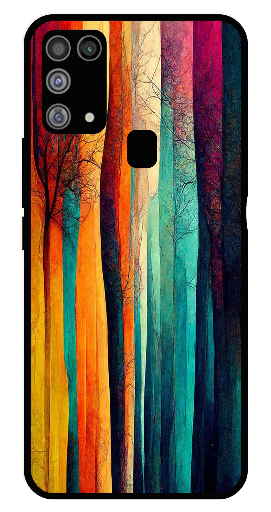 Modern Art Colorful Metal Mobile Case for Samsung Galaxy M31   (Design No -47)