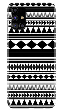 Black white Pattern Mobile Back Case for Samsung Galaxy M51 (Design - 5)