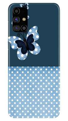 White dots Butterfly Mobile Back Case for Samsung Galaxy M31s (Design - 31)