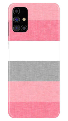 Pink white pattern Mobile Back Case for Samsung Galaxy M31s (Design - 55)