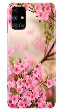 Pink flowers Mobile Back Case for Samsung Galaxy M51 (Design - 69)