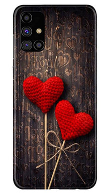 Red Hearts Mobile Back Case for Samsung Galaxy M51 (Design - 80)
