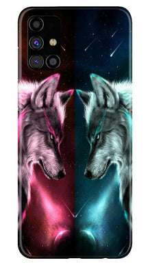 Wolf fight Mobile Back Case for Samsung Galaxy M31s (Design - 221)