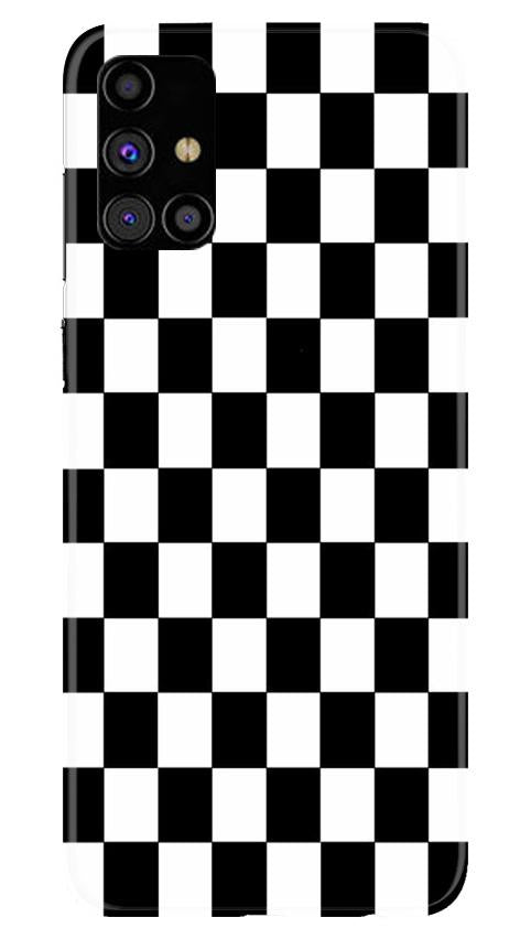 Black White Boxes Mobile Back Case for Samsung Galaxy M31s (Design - 372)
