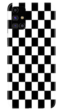 Black White Boxes Mobile Back Case for Samsung Galaxy M51 (Design - 372)