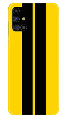 Black Yellow Pattern Mobile Back Case for Samsung Galaxy M31s (Design - 377)