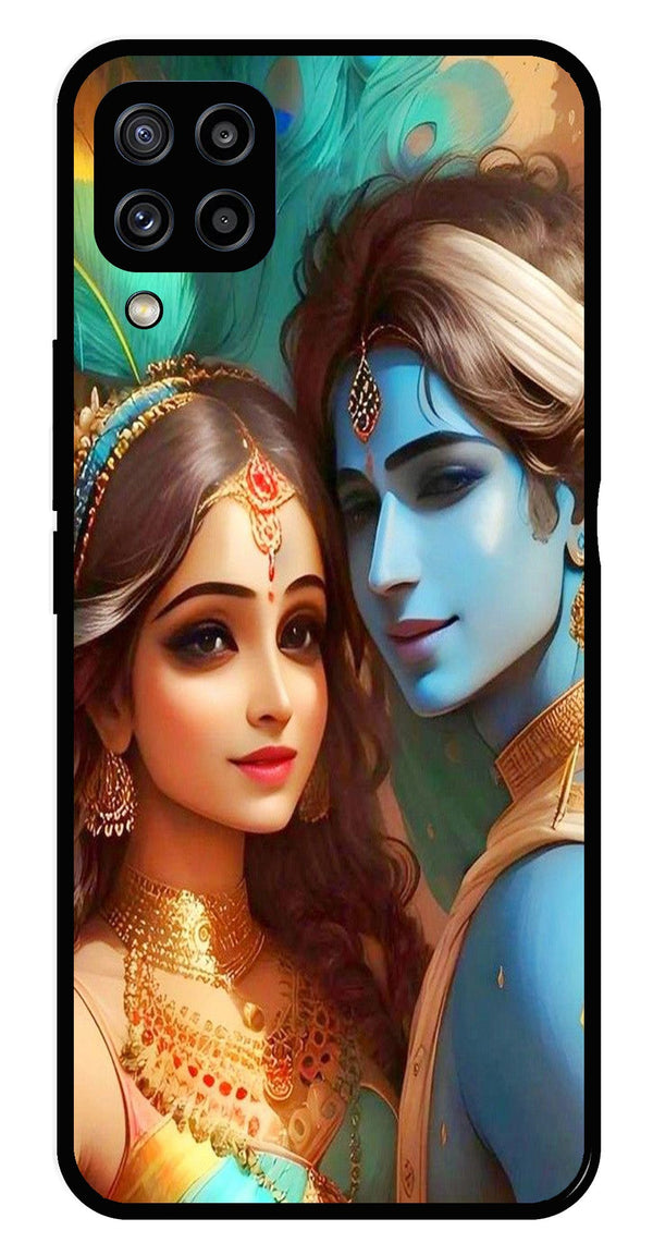 Lord Radha Krishna Metal Mobile Case for Samsung Galaxy M32 4G   (Design No -01)