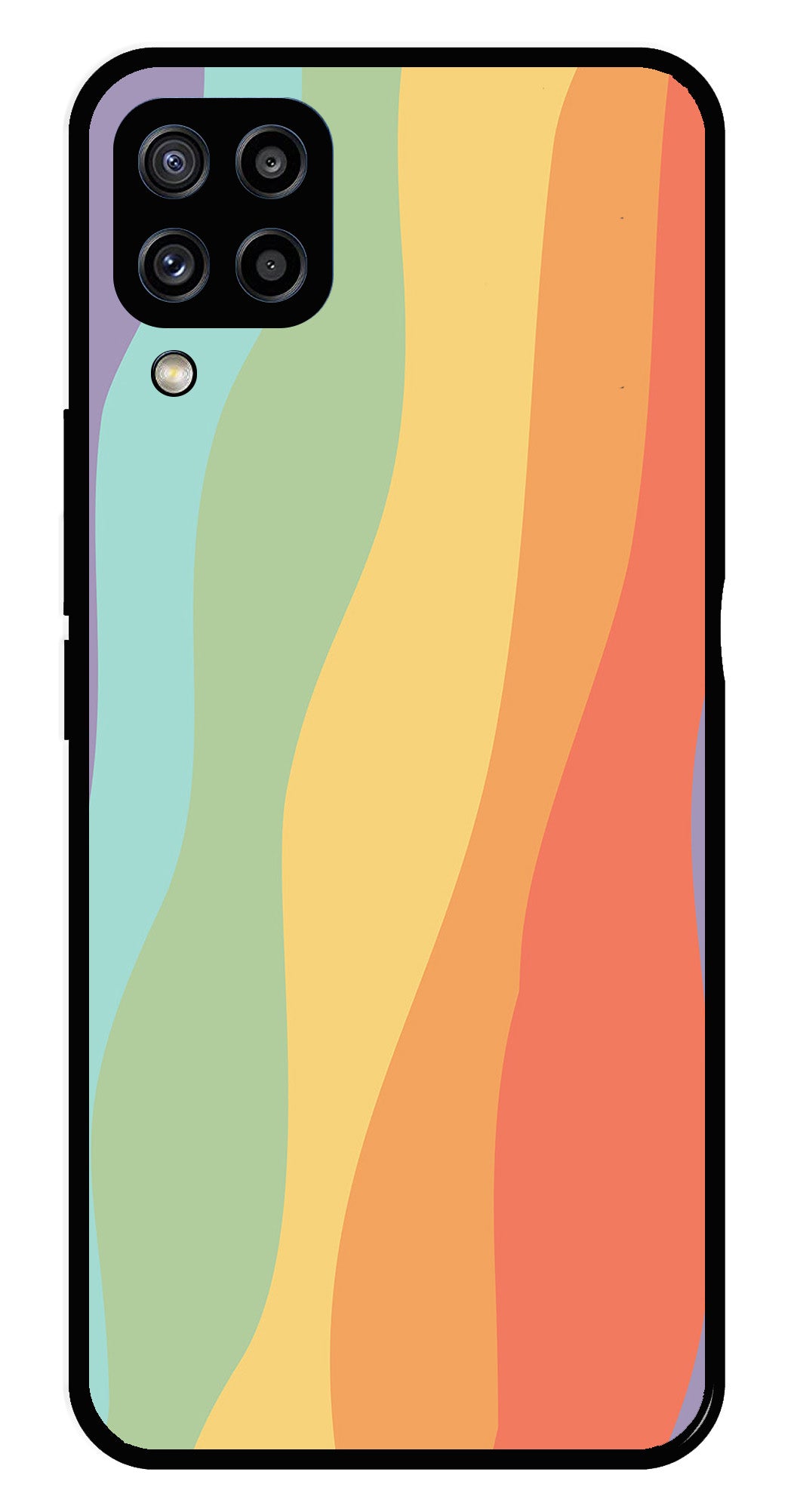 Muted Rainbow Metal Mobile Case for Samsung Galaxy M32 4G   (Design No -02)