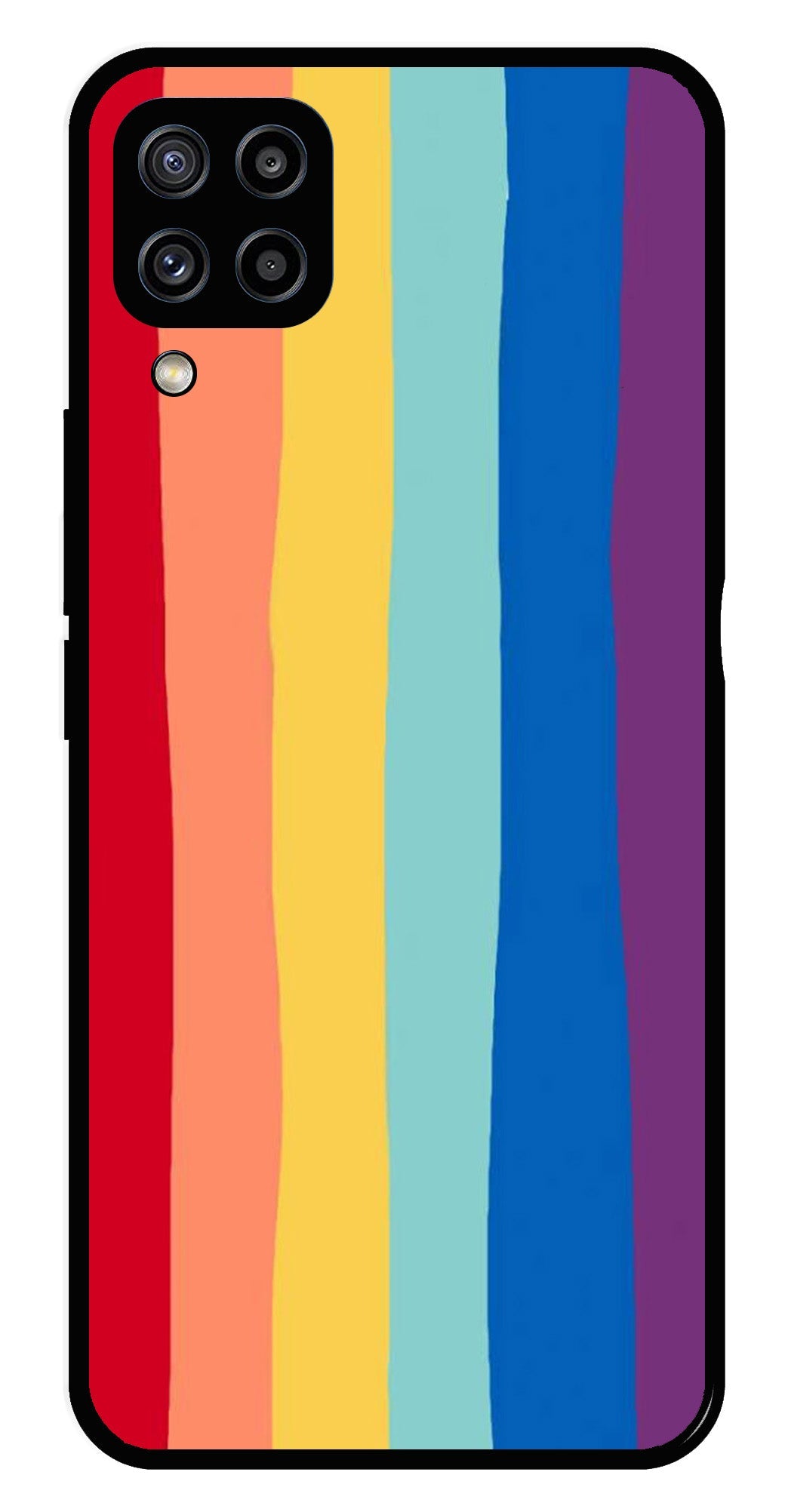 Rainbow MultiColor Metal Mobile Case for Samsung Galaxy M32 4G   (Design No -03)