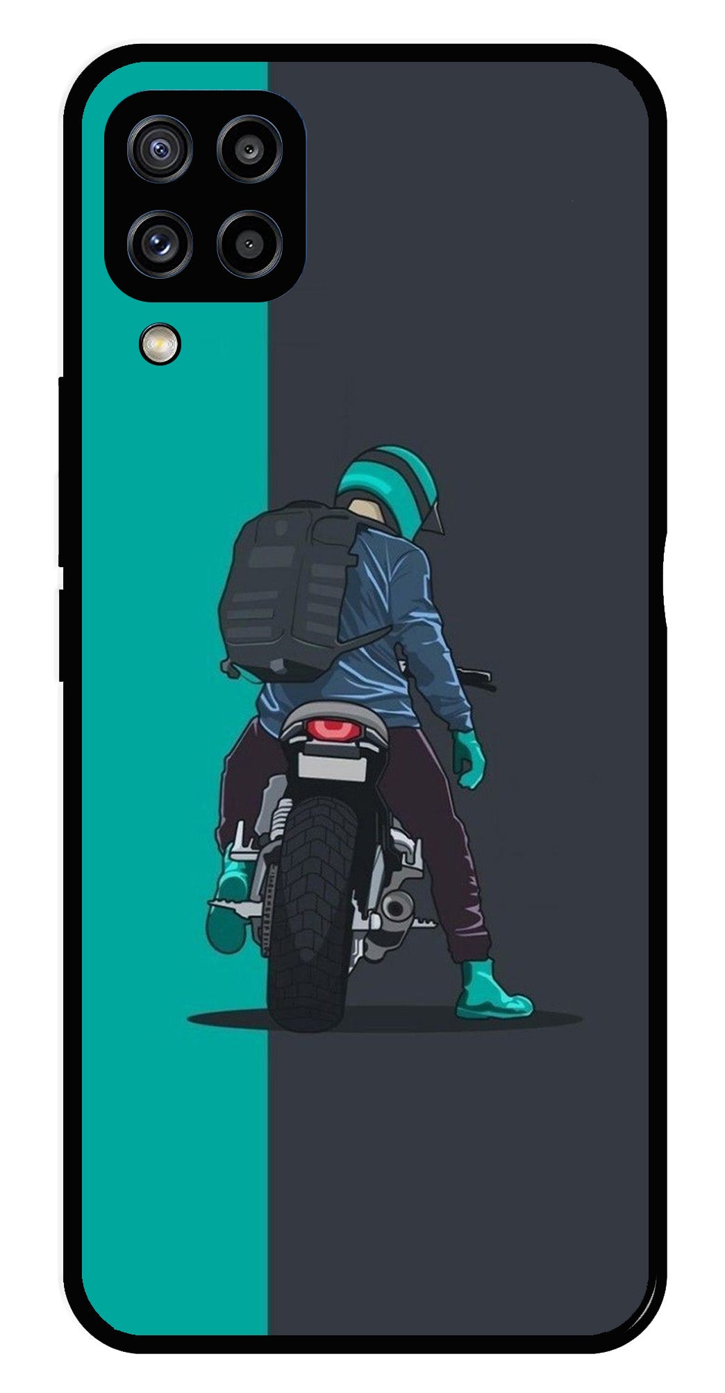 Bike Lover Metal Mobile Case for Samsung Galaxy M32 4G   (Design No -05)
