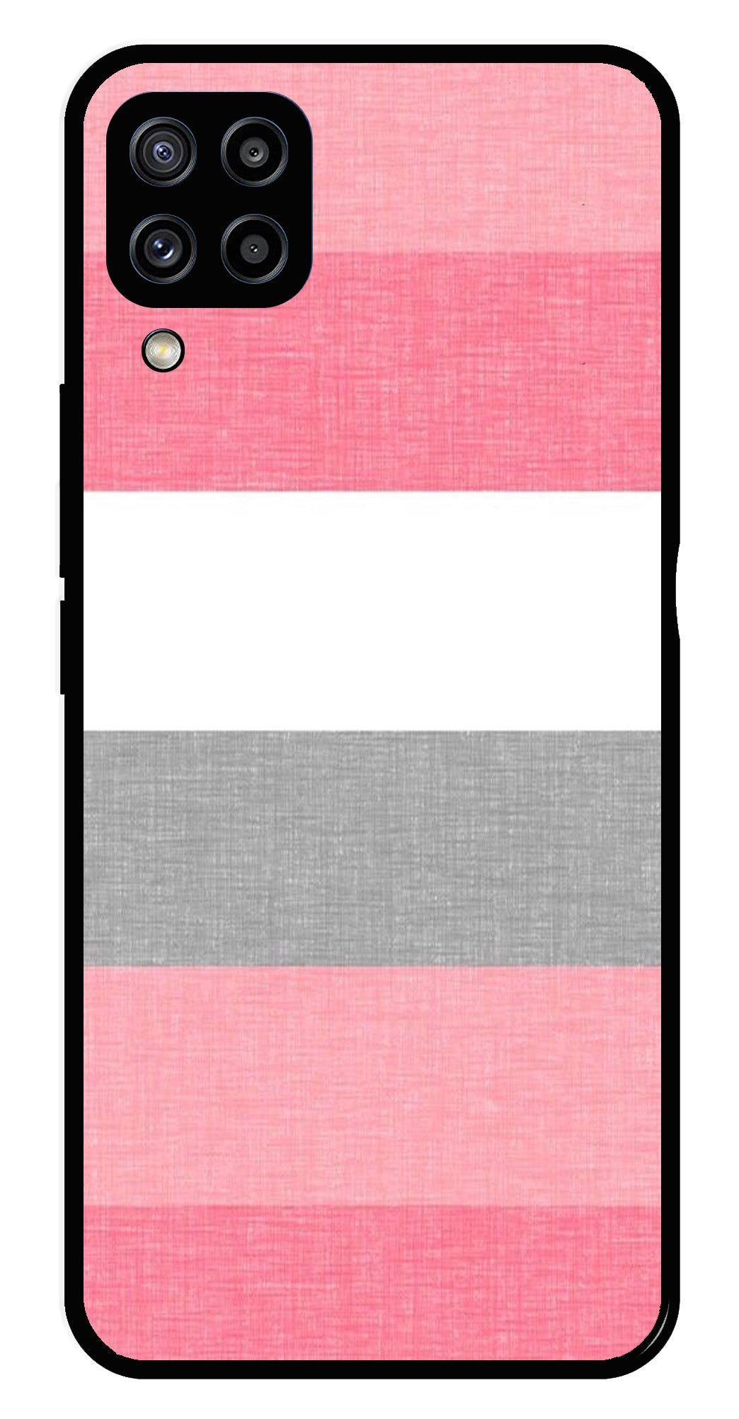Pink Pattern Metal Mobile Case for Samsung Galaxy M32 4G   (Design No -23)