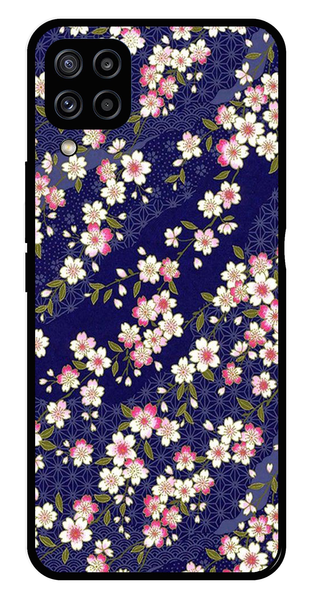Flower Design Metal Mobile Case for Samsung Galaxy M32 4G   (Design No -25)