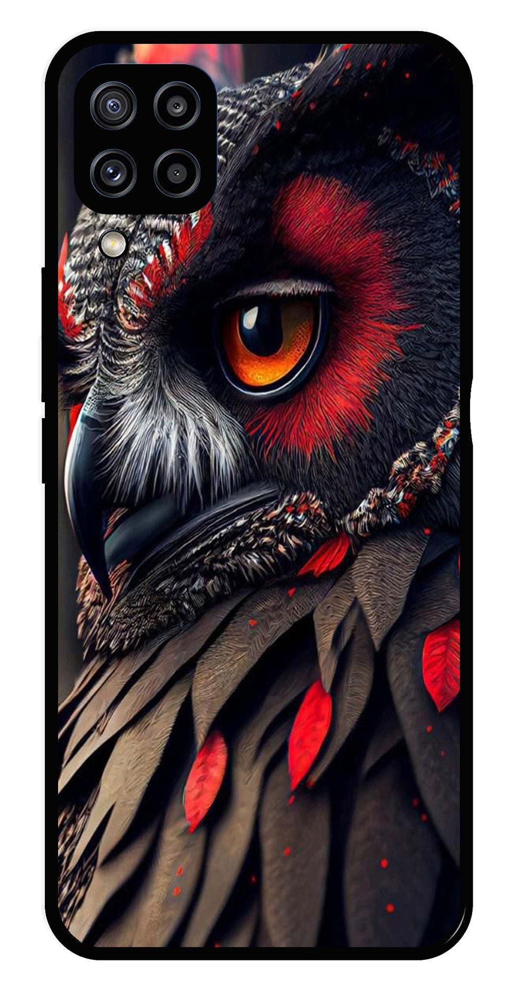 Owl Design Metal Mobile Case for Samsung Galaxy M32 4G   (Design No -26)