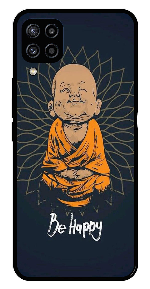 Be Happy Metal Mobile Case for Samsung Galaxy M32 4G   (Design No -27)