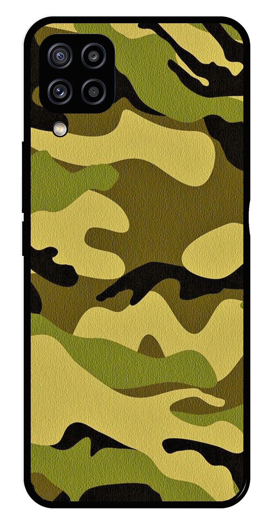 Army Pattern Metal Mobile Case for Samsung Galaxy M32 4G   (Design No -35)