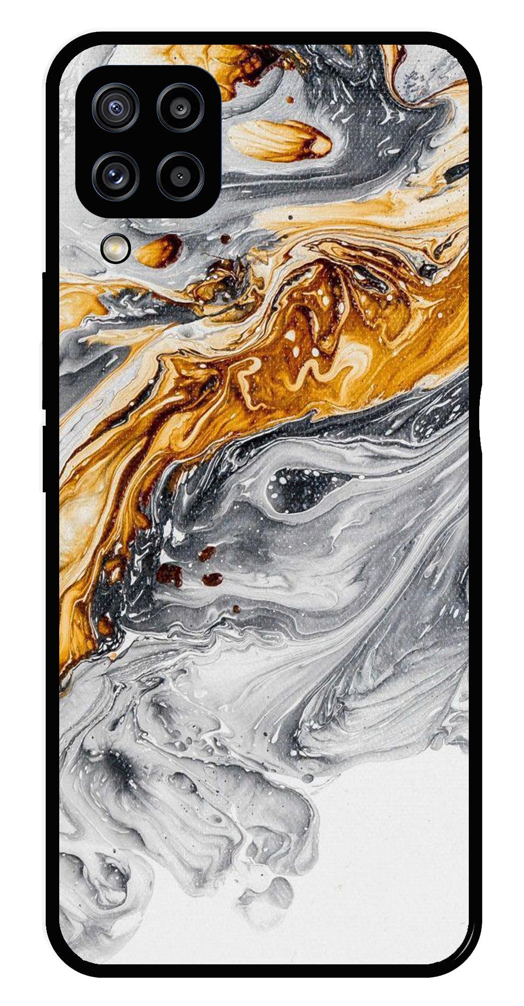 Marble Pattern Metal Mobile Case for Samsung Galaxy M32 4G   (Design No -36)