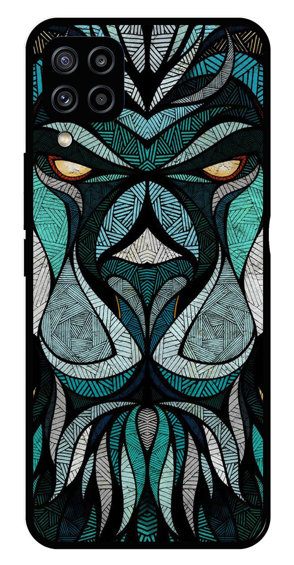 Lion Pattern Metal Mobile Case for Samsung Galaxy M32 4G   (Design No -40)