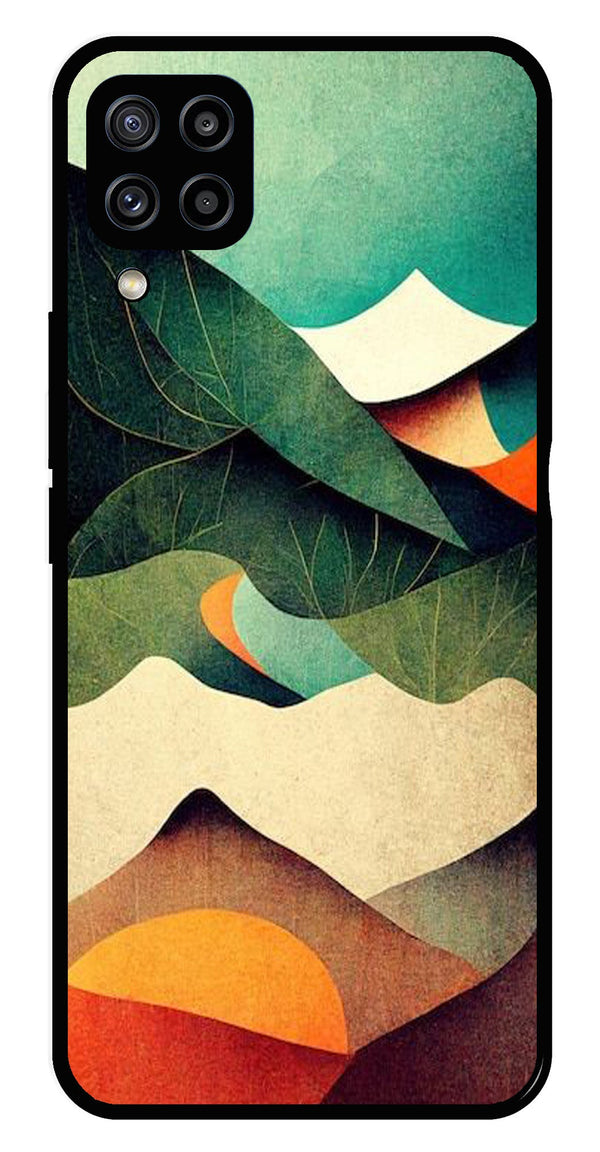 MultiColor Pattern Metal Mobile Case for Samsung Galaxy M32 4G   (Design No -43)