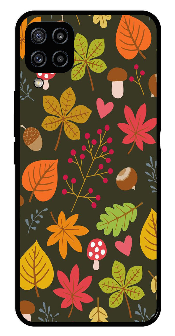 Leaves Design Metal Mobile Case for Samsung Galaxy M32 4G   (Design No -51)