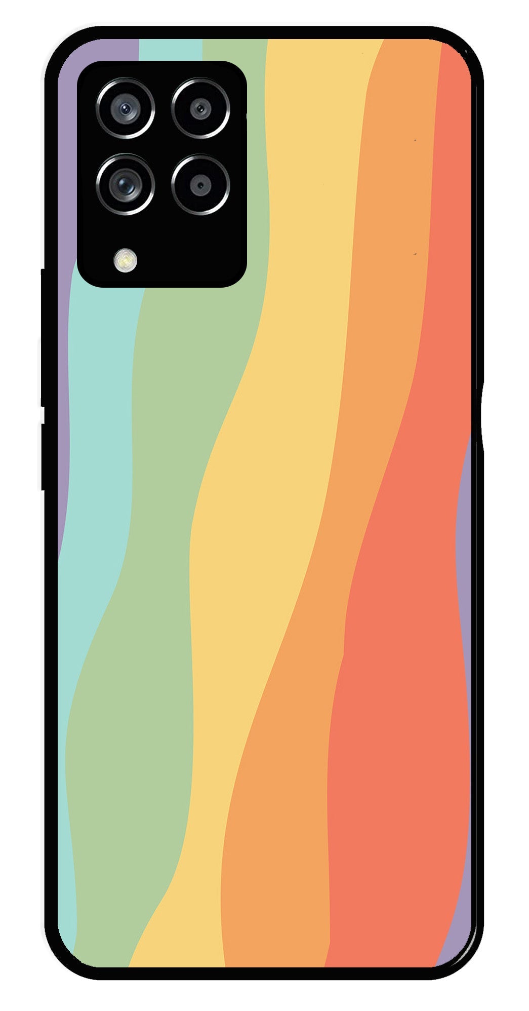 Muted Rainbow Metal Mobile Case for Samsung Galaxy M33 5G   (Design No -02)