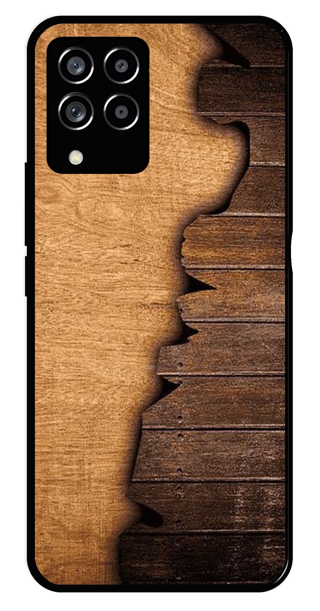 Wooden Design Metal Mobile Case for Samsung Galaxy M33 5G   (Design No -13)