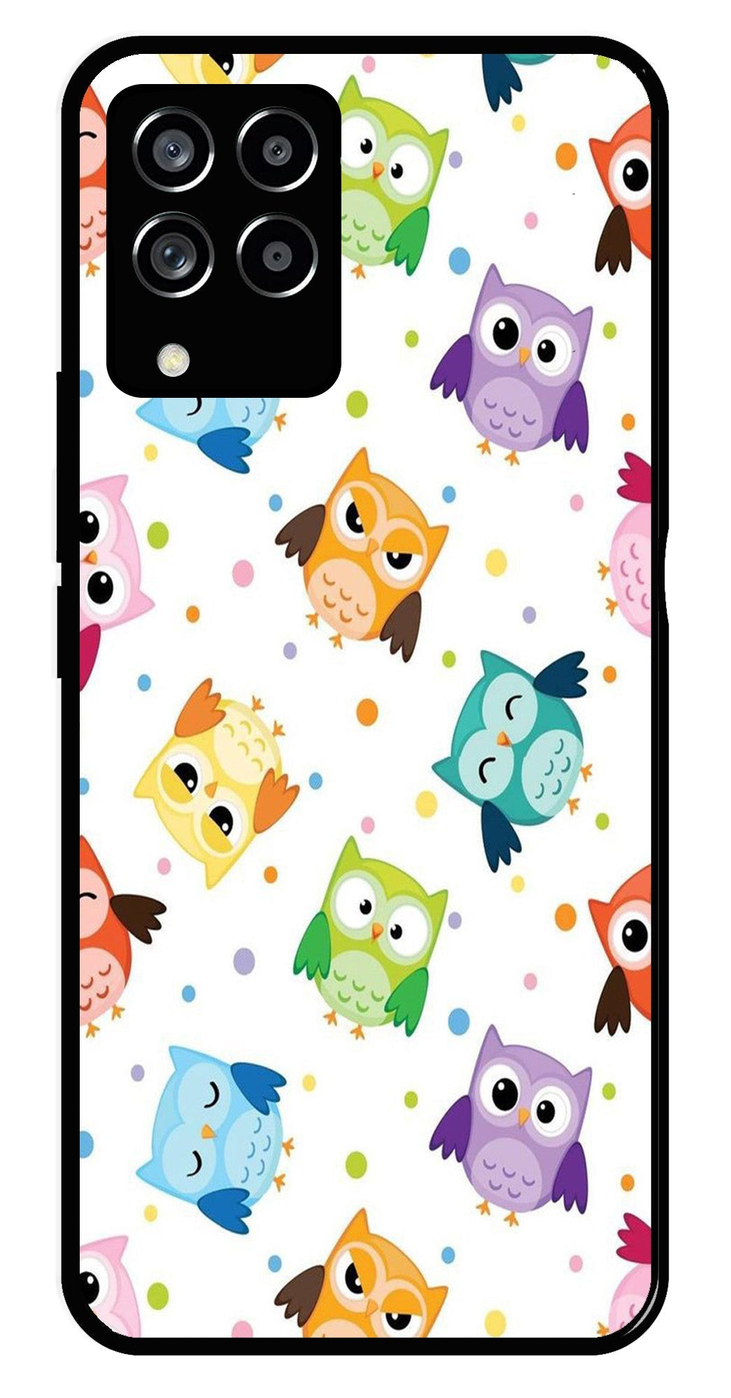 Owls Pattern Metal Mobile Case for Samsung Galaxy M33 5G   (Design No -20)