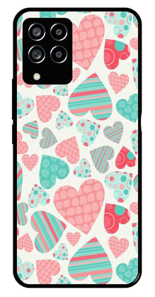 Hearts Pattern Metal Mobile Case for Samsung Galaxy M53 5G