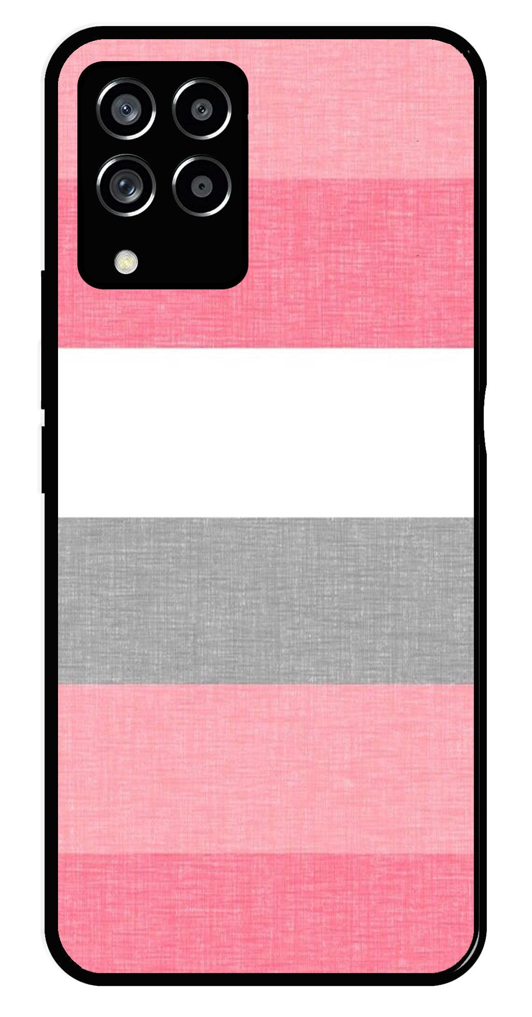 Pink Pattern Metal Mobile Case for Samsung Galaxy M33 5G   (Design No -23)