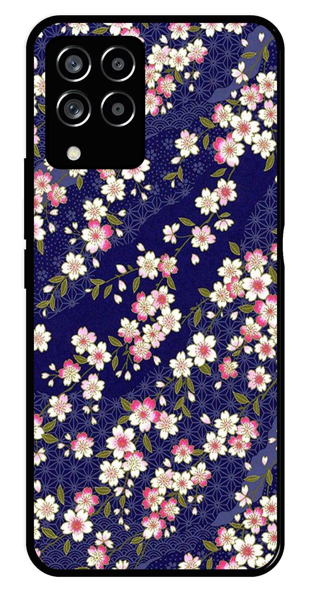 Flower Design Metal Mobile Case for Samsung Galaxy M33 5G   (Design No -25)