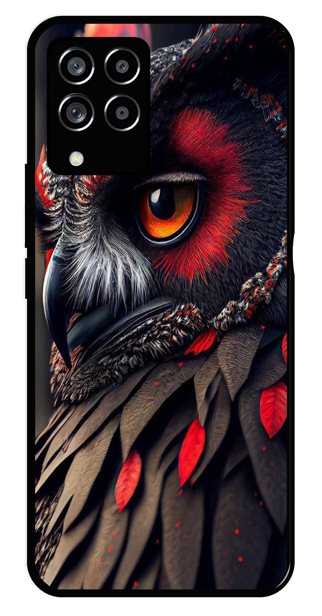 Owl Design Metal Mobile Case for Samsung Galaxy M33 5G   (Design No -26)