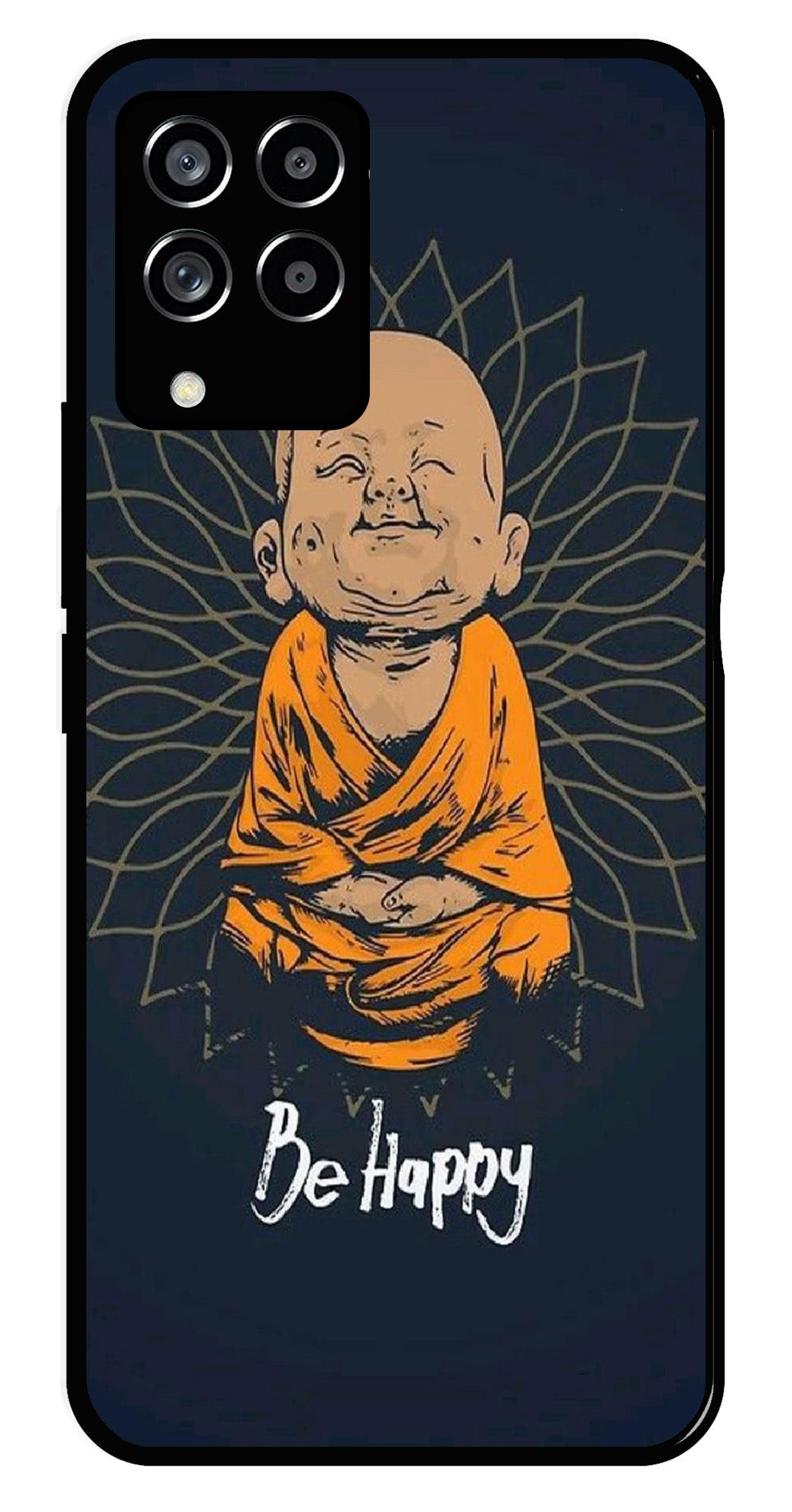 Be Happy Metal Mobile Case for Samsung Galaxy M33 5G   (Design No -27)