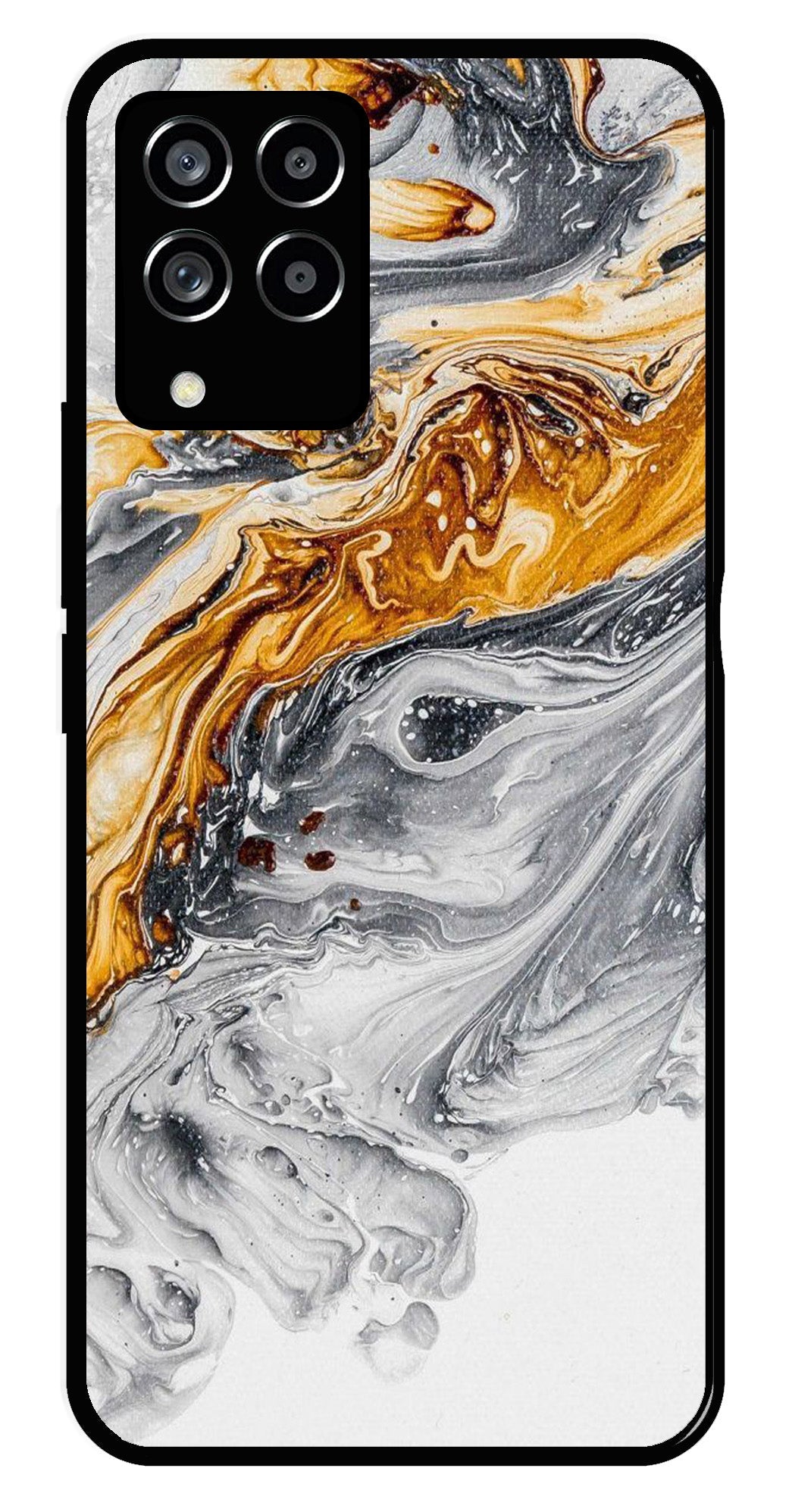 Marble Pattern Metal Mobile Case for Samsung Galaxy M33 5G   (Design No -36)
