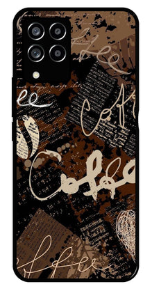 Coffee Pattern Metal Mobile Case for Samsung Galaxy M33 5G